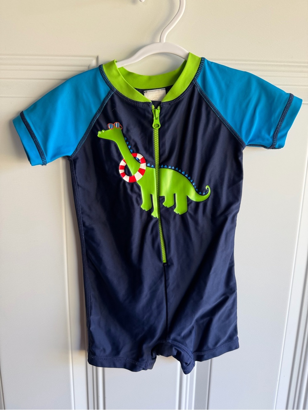 Hanna Andersson Dino Short Sleeve One-Piece Swimsuit size 6-12m